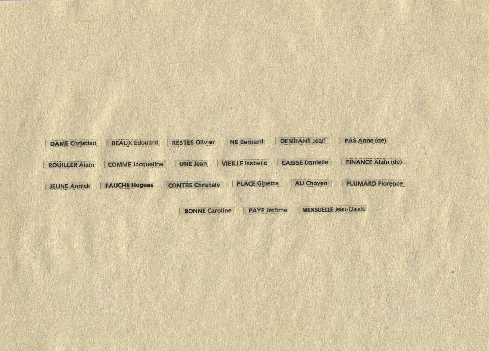 Dame Beaux Restes Ne Désirant Pas, 1997